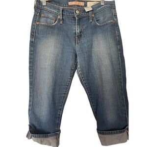 Levis Strauss & Co 515 Women's Blue Cpari Cuffed Mid-Rise Jeans Size 6
